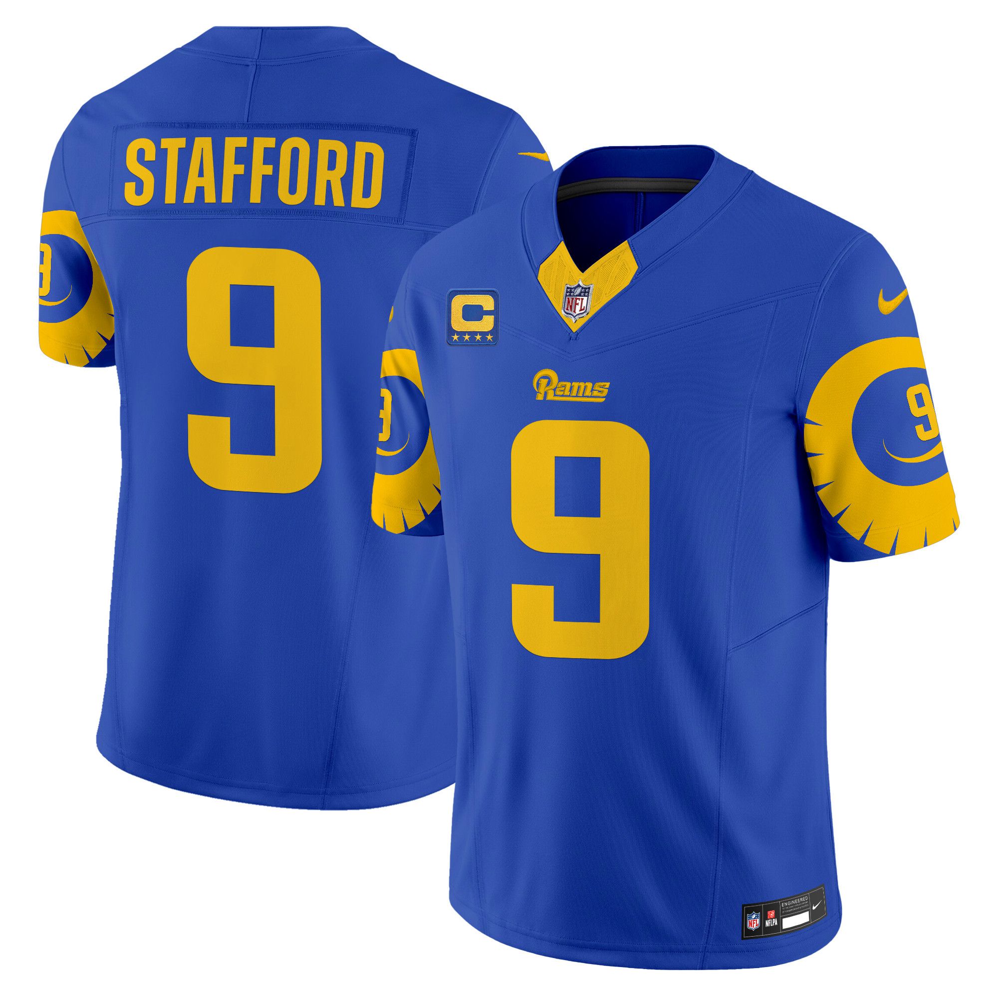 Men Los Angeles Rams #9 Stafford Blue 2024 Nike Special Vapor Limited NFL Jersey